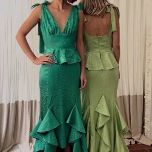 Chic Green Designer Gown